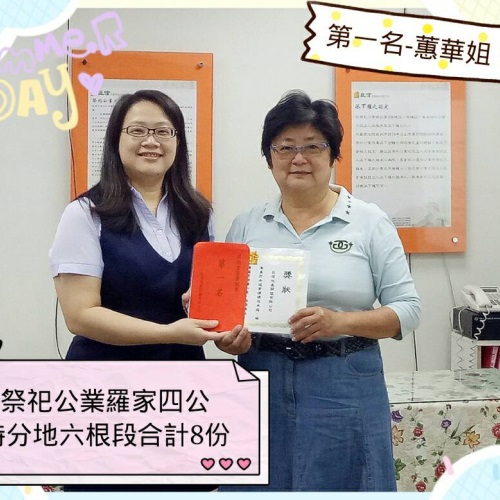 每週簽約競賽獎107年度4月(第一週)